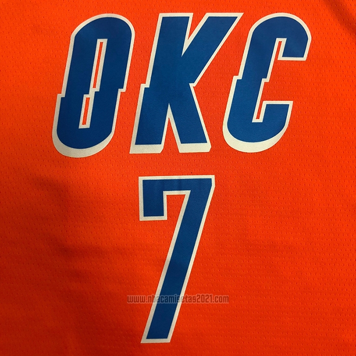 Camiseta Oklahoma City Thunder Darius Bazley #7 Statement 2021 Naranja